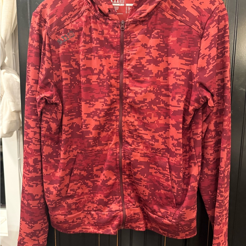 Red Camo Zip-Up Hoodie